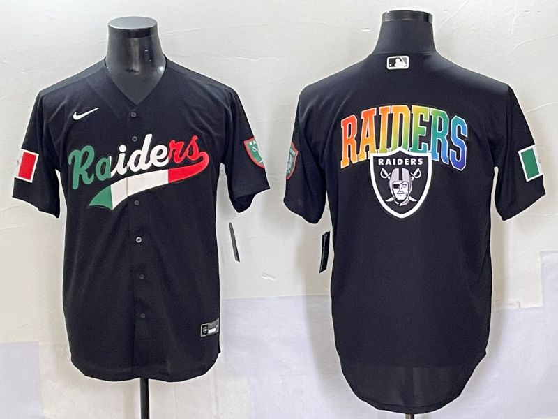 Men 2025 Oakland Raiders Blank Black Joint Name Nike Limited NFL Jersey style 7039